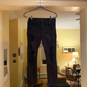 4S black distressed jeans